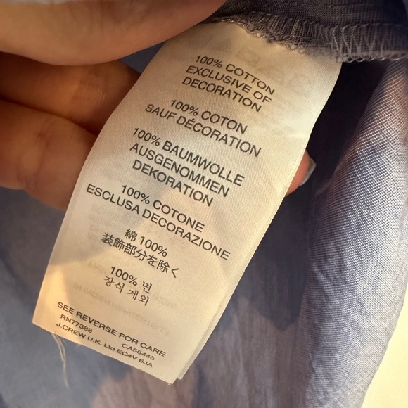 J. Crew Periwinkle Blue Button-Up Shirt with Gold Sequin Stripe Accents Size 6 S - Picture 10 of 13